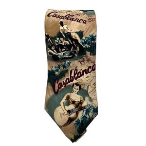 American Film‎ Classics Casablanca Tie Novelty Print Made in USA B14Q